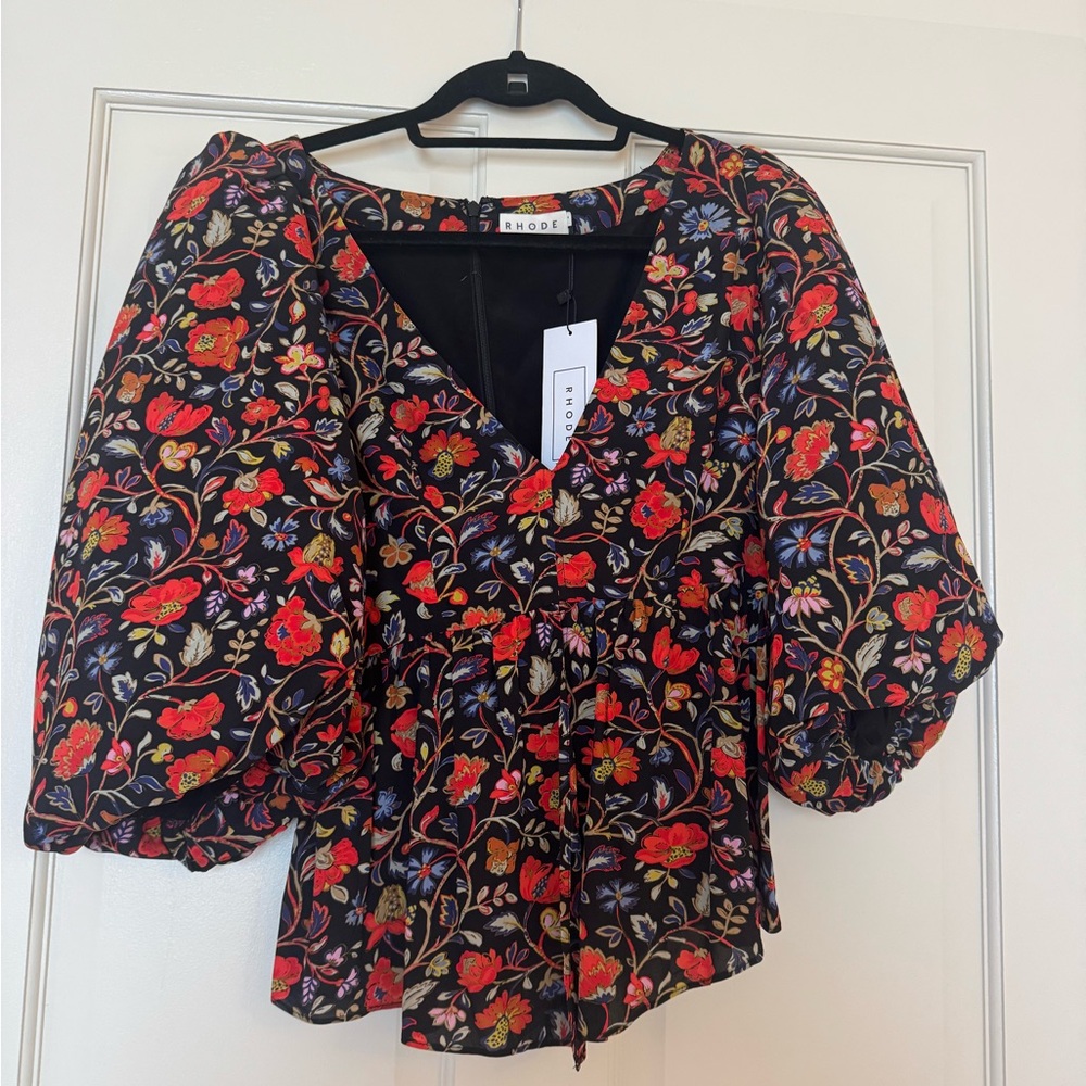 Rhode Floral Black Top